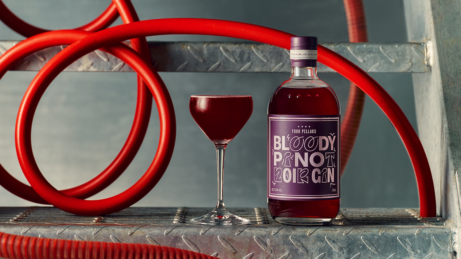 Sour gin cocktail made with Four Pillars Bloody Pinot Noir Gin