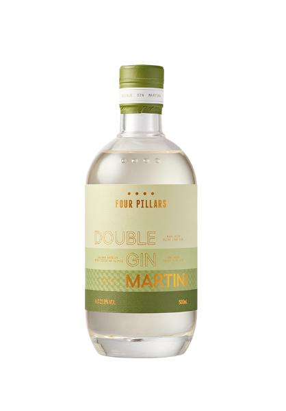 A sleek bottle of Double Gin Martini, showcasing its vibrant green colour and elegant design, perfect for cocktails or sipping.