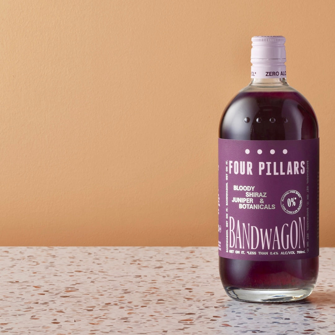 A Four Pillars Gin bottle of non-alcoholic Bloody Shiraz Gin perfect for corporate gifting for those who love good tasting spirts with zero alcohol.