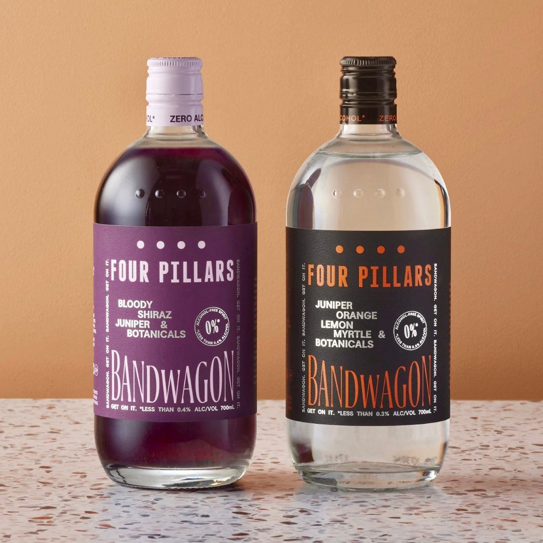 A Four Pillars Gin corporate gifting bundle for those who love a delicious drink with zero alcohol! Bundle contains one bottle of non-alcoholic Bloody Shiraz Gin and one bottle of non-alcoholic Rare Dry Gin. 